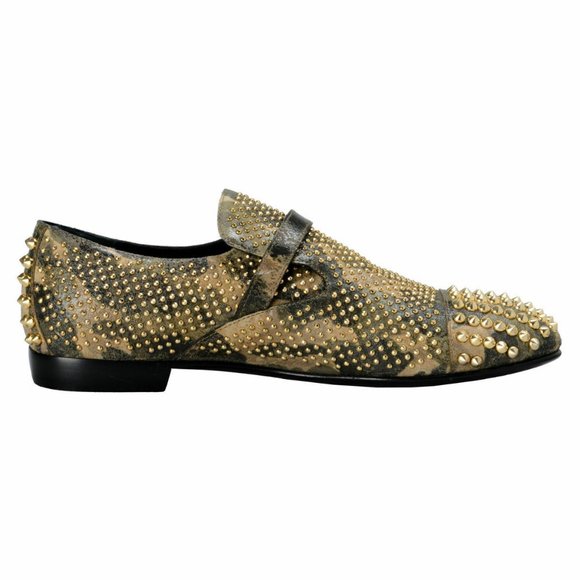 Giuseppe Zanotti Design Leather Rock Studs Loafers